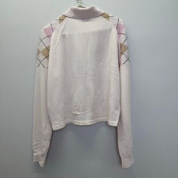 Maje Beige & Pink Argyle Sweater 🧡 - Picture 6 of 12